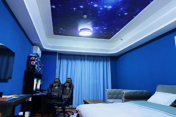 入住宽松取消保障品牌民宿万达广场/金东区政府星空奥秘电竞主题房