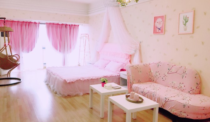 台北商务区温馨浪漫公寓情侣闺蜜公主房