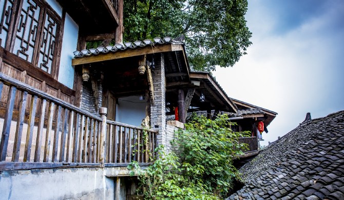 泸州尧坝文化民宿街景双大床机麻房